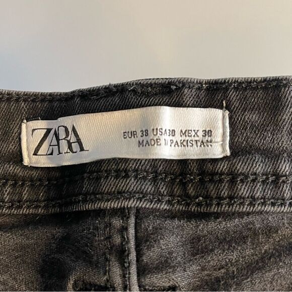 ZARA Distressed Black High Waisted Skinny Jeans | SZ 30 - Picture 7 of 16
